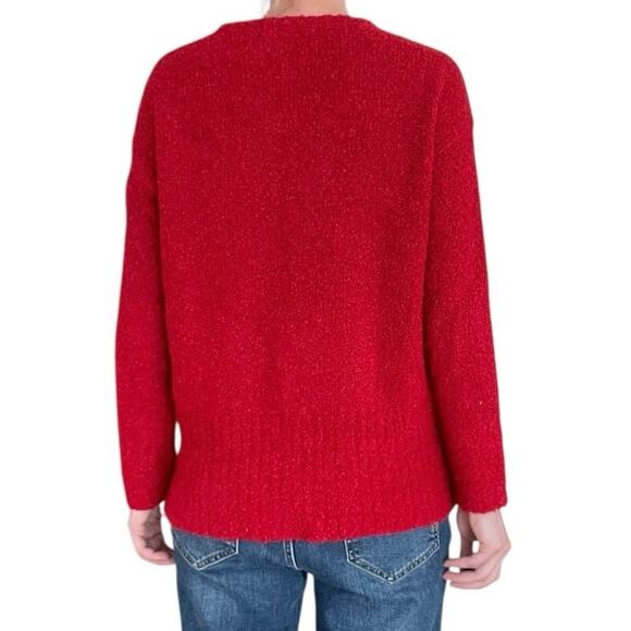 Pure Jill Red Knit Crewneck Sweater - Picture 4 of 8